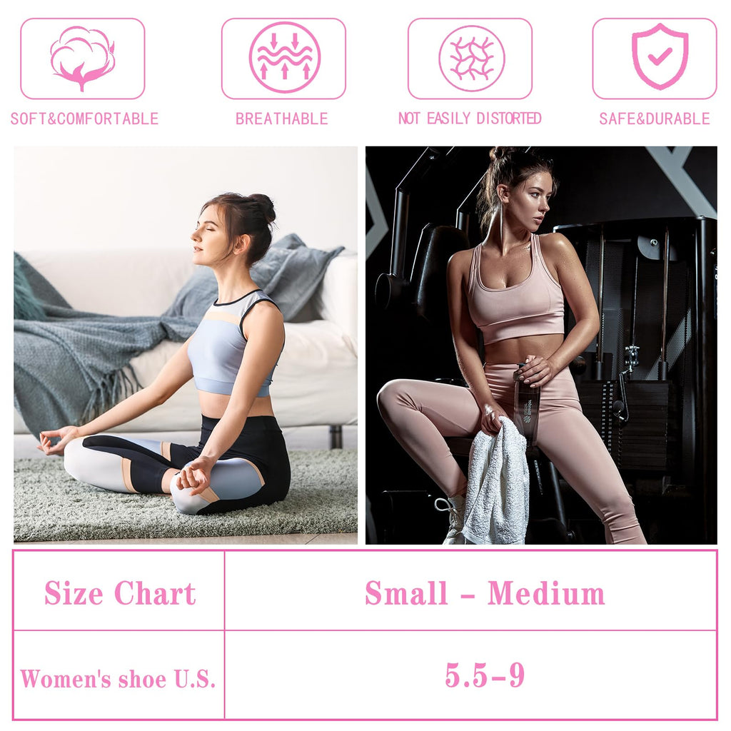 loudashuaiqi Yoga Accessories Pilates Socks Non Slip Barre Socks for Women (Grey/Black/Pink)