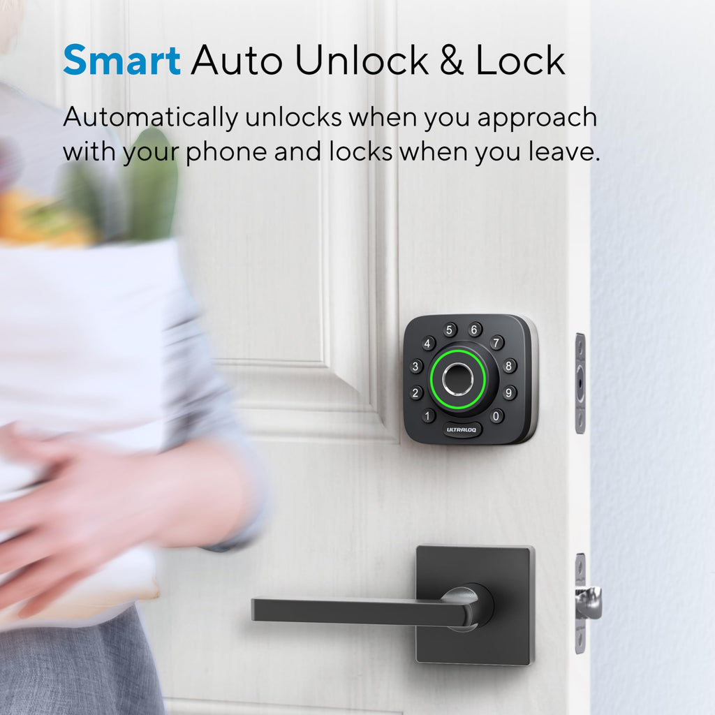 ULTRALOQ Smart Lock U-Bolt Pro, 7-in-1 Fingerprint Keyless Entry Door Lock with App Control, Anti-peep Keypad, Auto Lock, Smart Deadbolt Front Door, IP65 Waterproof, Easy Installation, 1 Year Battery