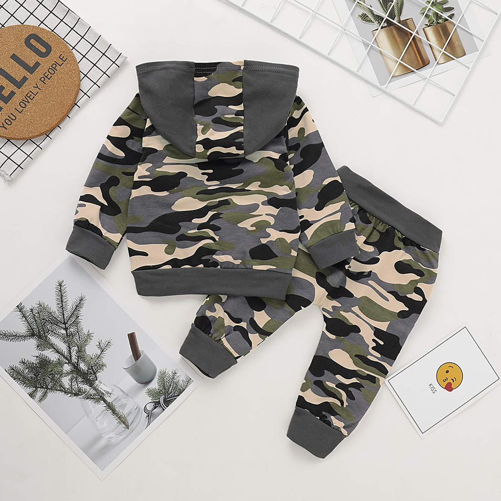 12-18 Month Baby Boy Clothes Fall Infant Camo Outfit Cute Graphic Hoodie Camoflage Pant Winter Clothing Sweat Suit Set 1 Year Old Boy Outfit
