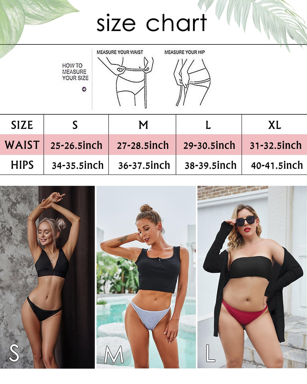 FINETOO 6 Pack String Underwear for Women Cotton High Cut Stretch Breathable Low Rise Hipster Cheeky Bikini Panties S-XL