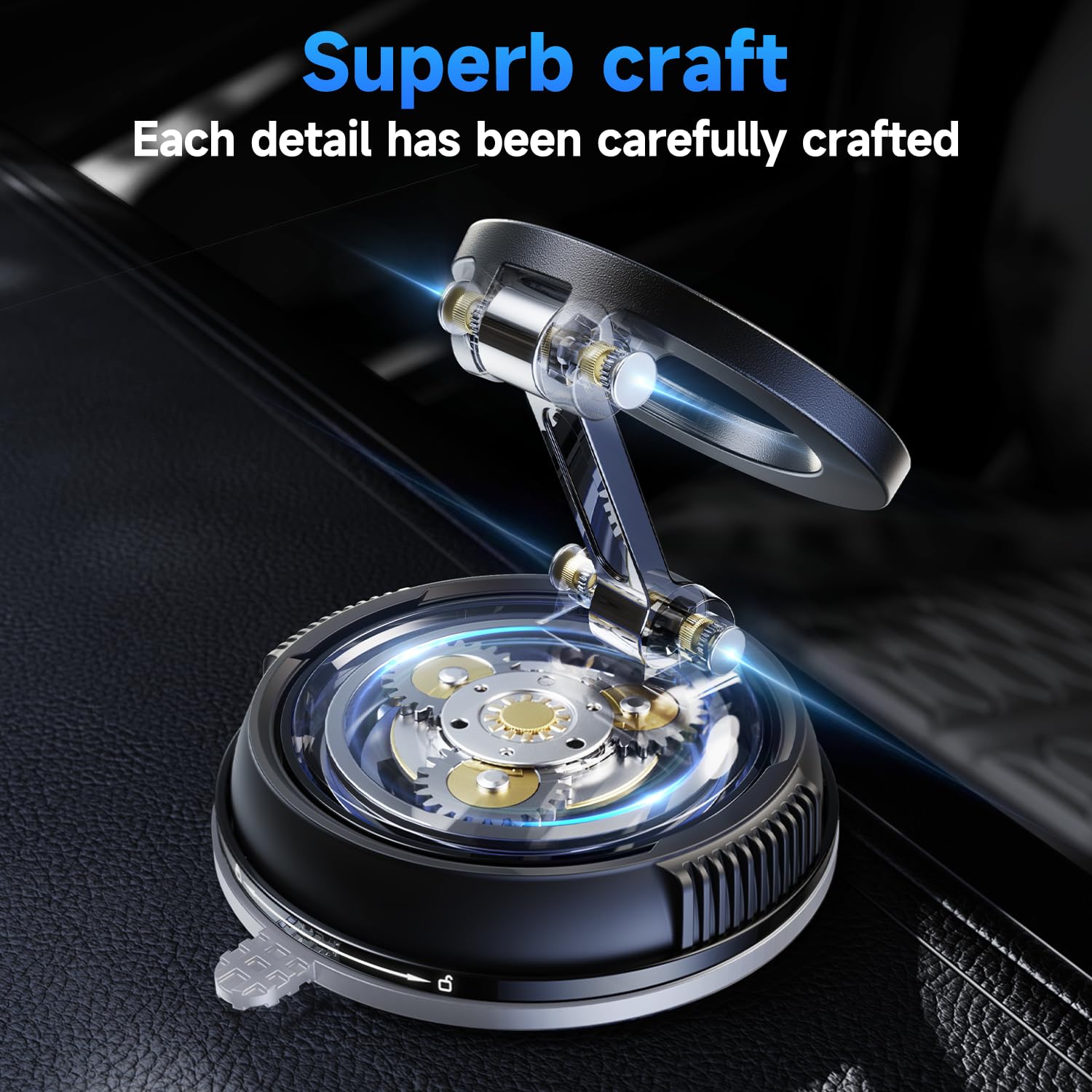 Car Phone Holder for Magsafe [78+LBS Strongest Suction & 2400gf Strongest Magnetic] 360° Adjustable Car Phone Mount, Phone Holders for Your Car for iPhone 16 Pro Max 15 14 13 12 Plus (Carbon Fiber)