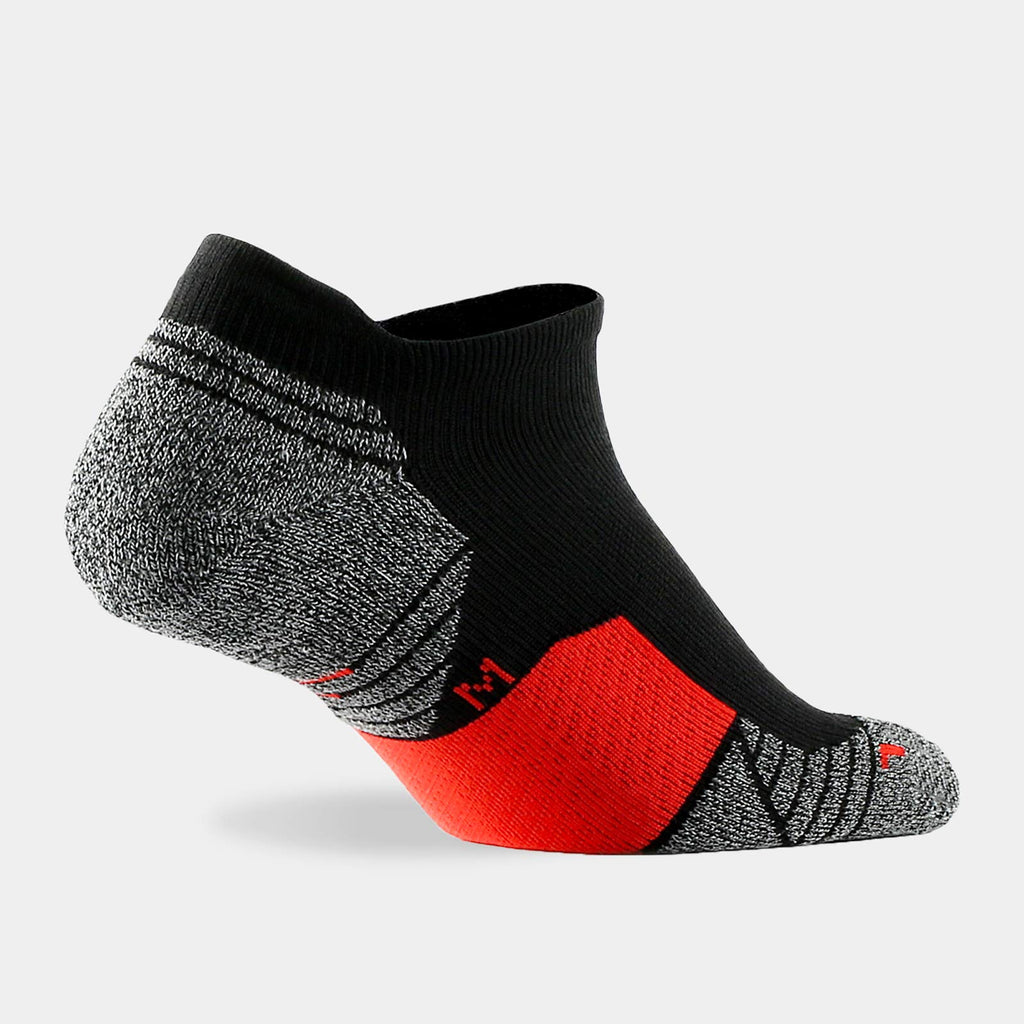 WANDER Men's Athletic Running Socks 7 Pairs Thick Cushion Ankle Socks for Men Sport Low Cut Socks 6-9/10-12 (7 Pairs Black Red, Shoe Size:10-12)