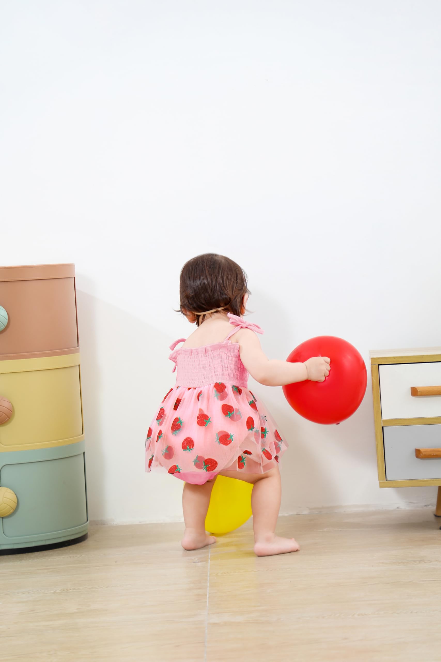 TITKKOP Baby Girl 1st Birthday Clothes One Year Old Tulle Romper Sleeveless Bodysuit Cake Smash Outfits(Pink4,12-18M)