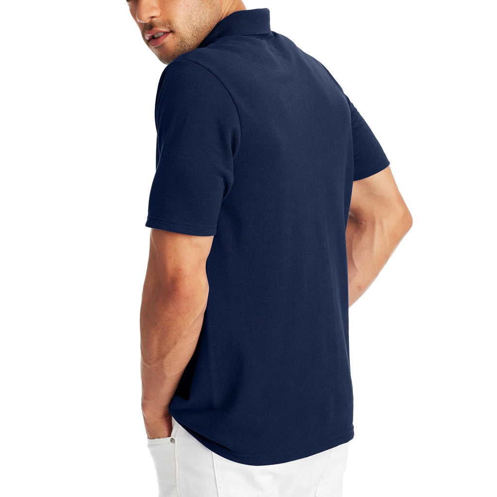 Hanes Men's Short Sleeve X-Temp W/ FreshIQ Polo, Navy, Large