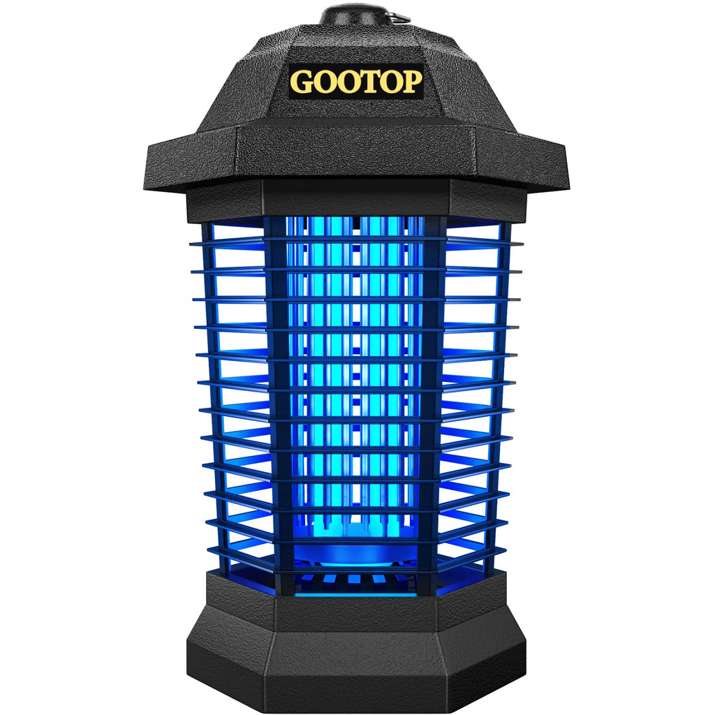 GOOTOP Bug Zapper Outdoor, Mosquito Zapper, 3 Prong Plug in Electric Fly Zapper, Mosquito Killer, Fly Traps, Flying Insects Zapper Indoor Outdoor 90-130V, 4200V, ABS Plastic Outer (Black)