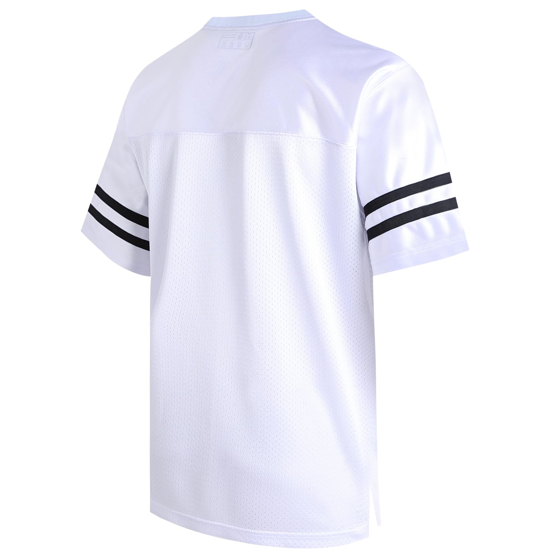 Pullonsy Plain White Football Jerseys for Men Adult Unisex 90s 00s 10s Hip Hop Cool Shirts Workout Fitness Clothing Training Tops Black Stripe-White Jersey,Men Size X-Large