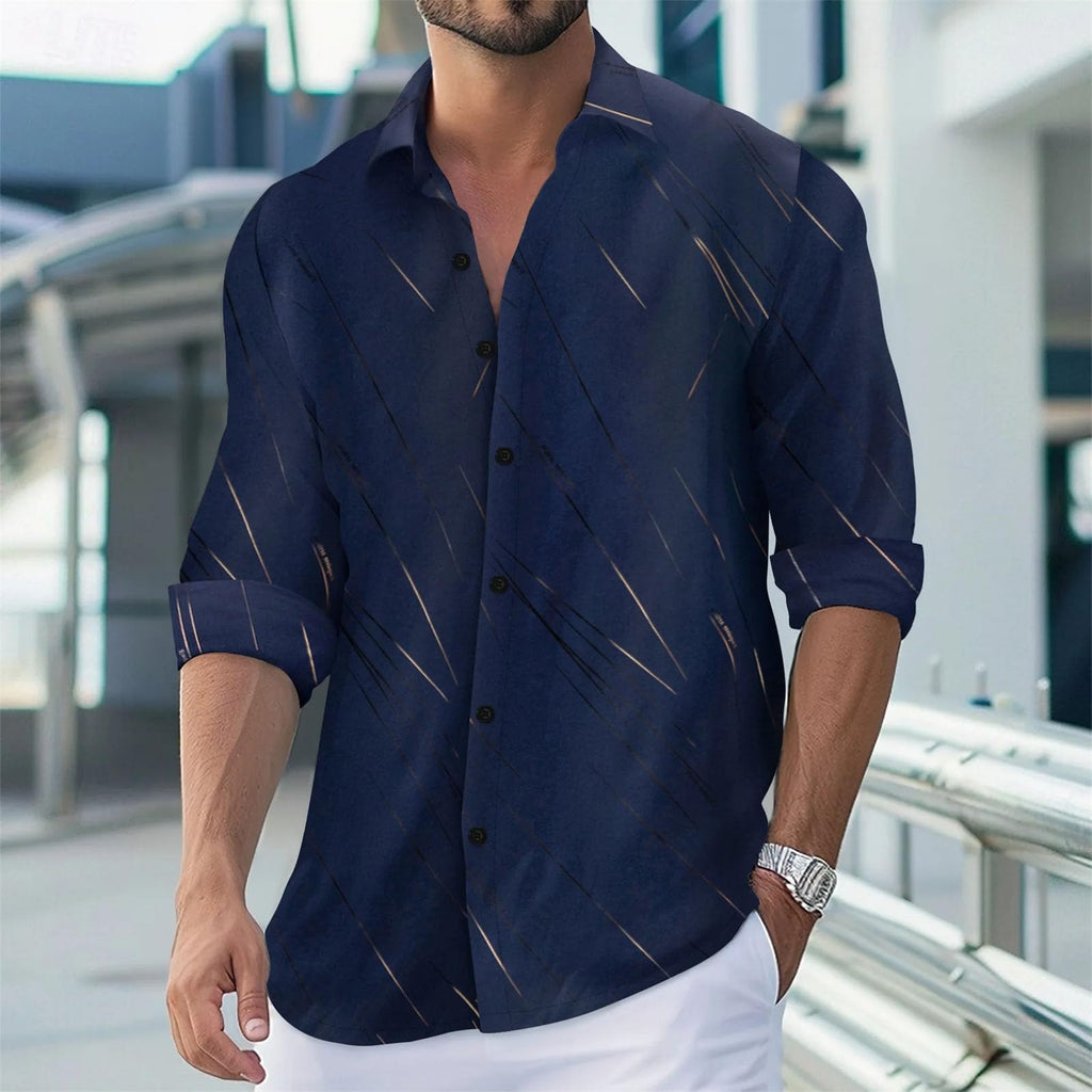 Men's Quick-Dry Dress Shirt | Long Sleeve Wrinkle-Free Business Casual Slim Fit White