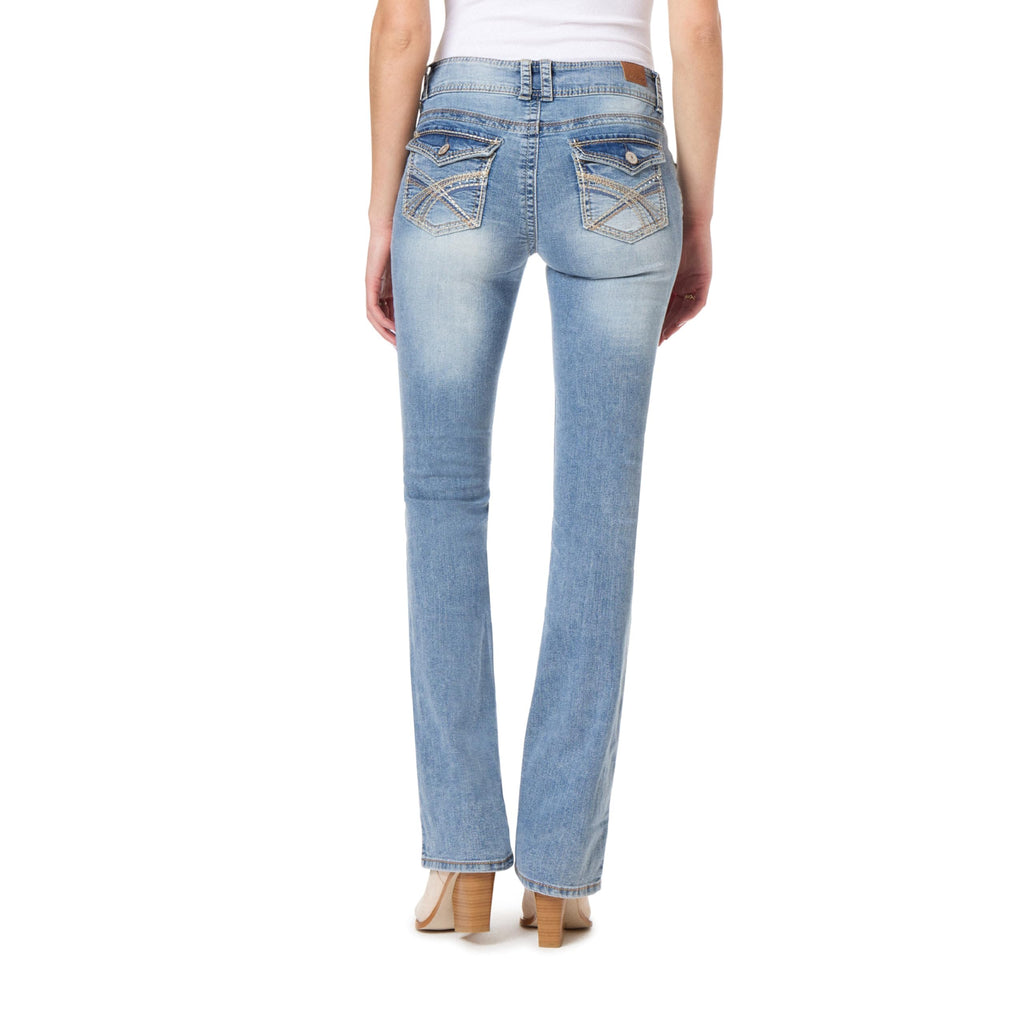 WallFlower Women's InstaStretch Luscious Curvy Bootcut Jeans, Andrea, 9