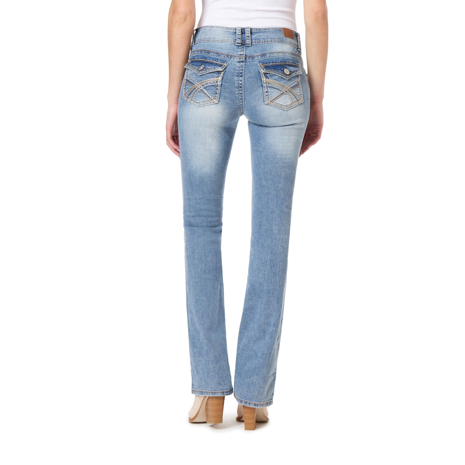 WallFlower Women's InstaStretch Luscious Curvy Bootcut Jeans, Andrea, 9