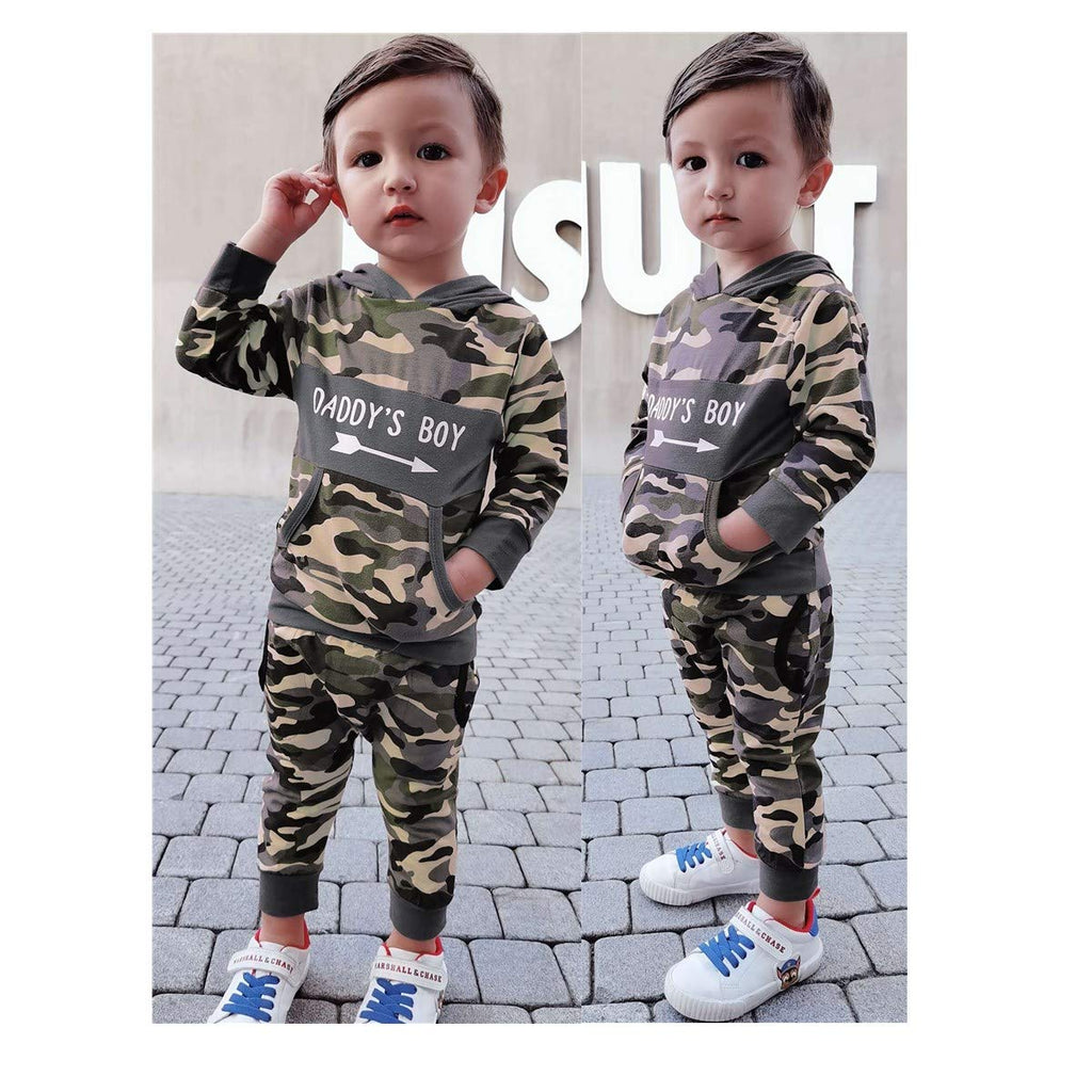 12-18 Month Baby Boy Clothes Fall Infant Camo Outfit Cute Graphic Hoodie Camoflage Pant Winter Clothing Sweat Suit Set 1 Year Old Boy Outfit