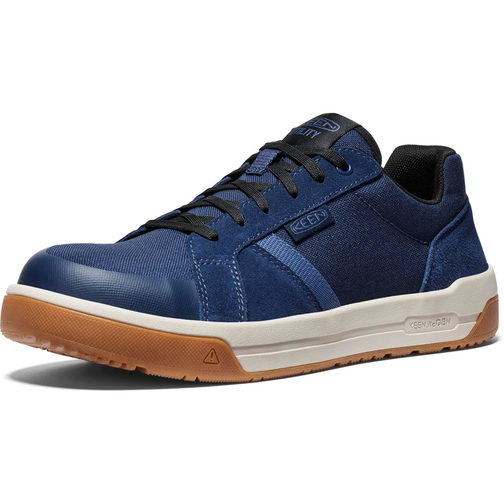 KEEN Utility Men's Kenton Low Height Composite Toe Breathable Work Sneakers, Naval Academy/Gum, 8 Wide