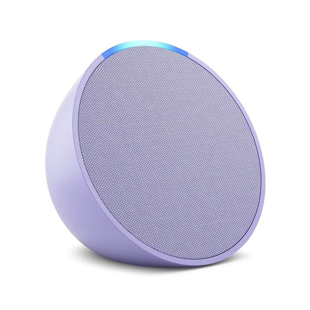 Amazon Echo Pop (newest model), Our smallest Alexa speaker, Fits in any room, Lavender Bloom