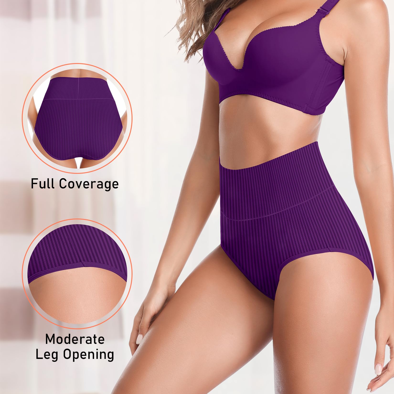 JojoQueen Womens Underwear Cotton High Waist Full Coverage Brief Ladies Panties Lingerie Undergarments for Women, X-Large-XX-Large