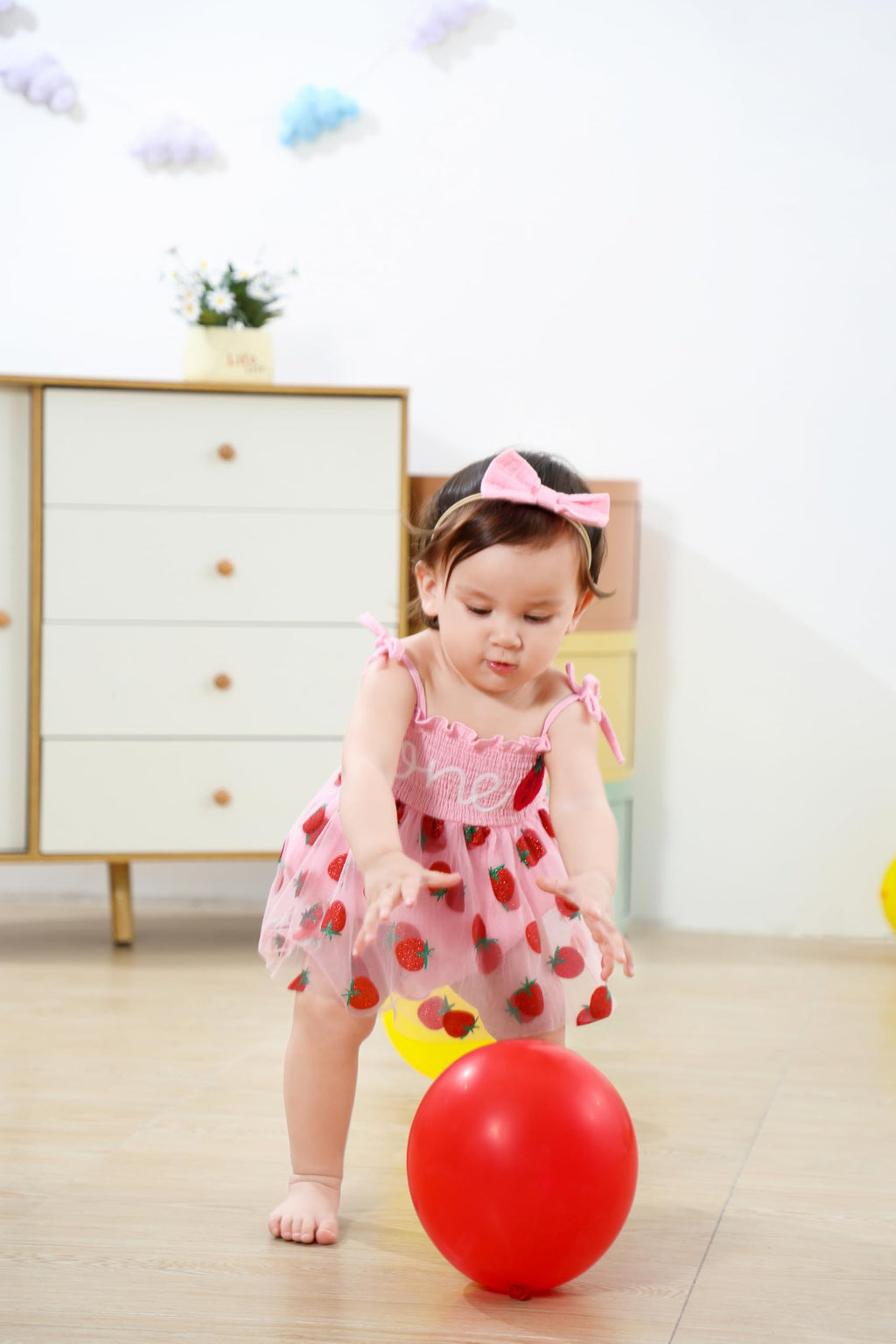 TITKKOP Baby Girl 1st Birthday Clothes One Year Old Tulle Romper Sleeveless Bodysuit Cake Smash Outfits(Pink4,12-18M)