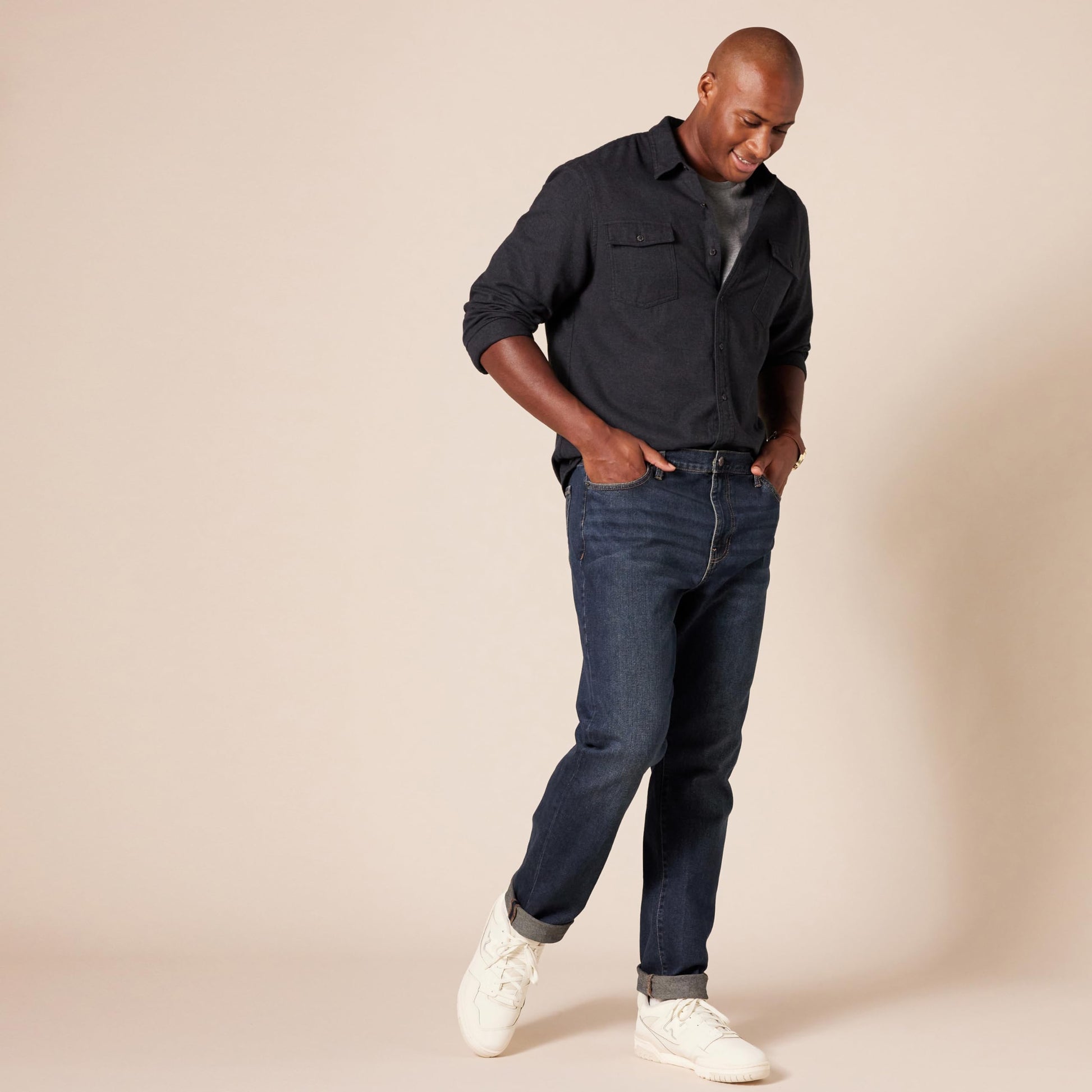 Amazon Essentials Men's Slim-Fit Jeans, Dark Wash, 29W x 28L