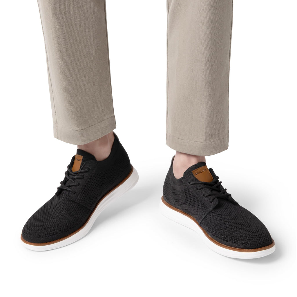 Bruno Marc Men's CoolFlex Breeze Mesh Sneakers Oxfords Lace-Up Lightweight Casual Walking Shoes,Size 11,01 Black,Grand