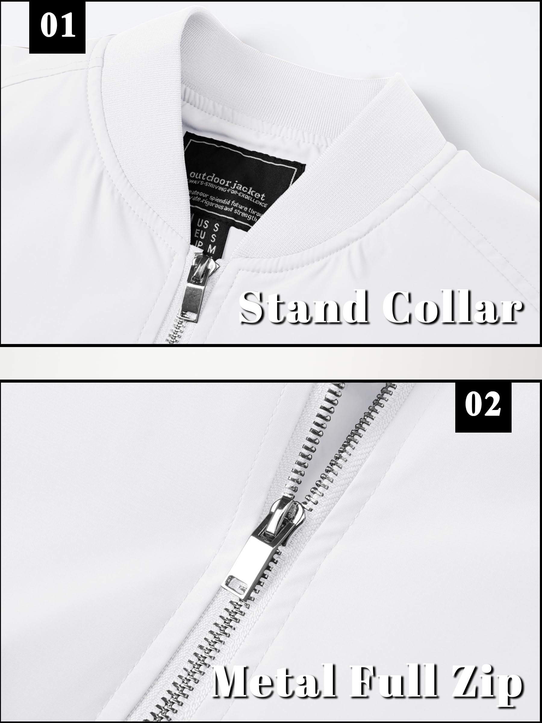 TACVASEN Jackets for Men Varsity Jackets for Men Fashion Coat Men's Casual Mens Spring-Jacket Lightweight Casual Windbreaker Zip Up Jacket