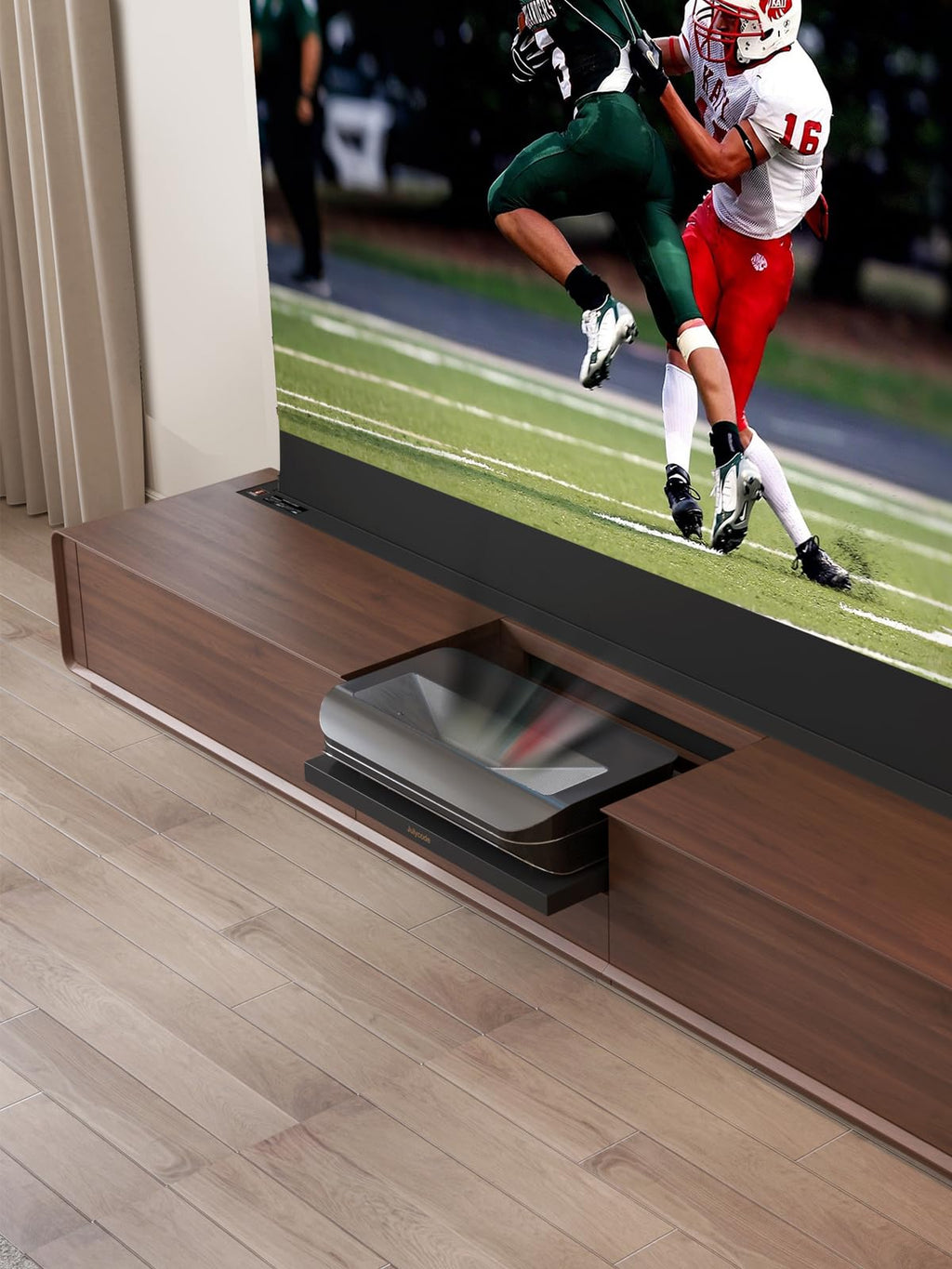 Julycode SW-X300 Floor-Rising Screen Laser Tv Integrated Cabinet with 120inch Home Cinema for UST Laser tv (120inch Smart Cabinet + Awol3500)