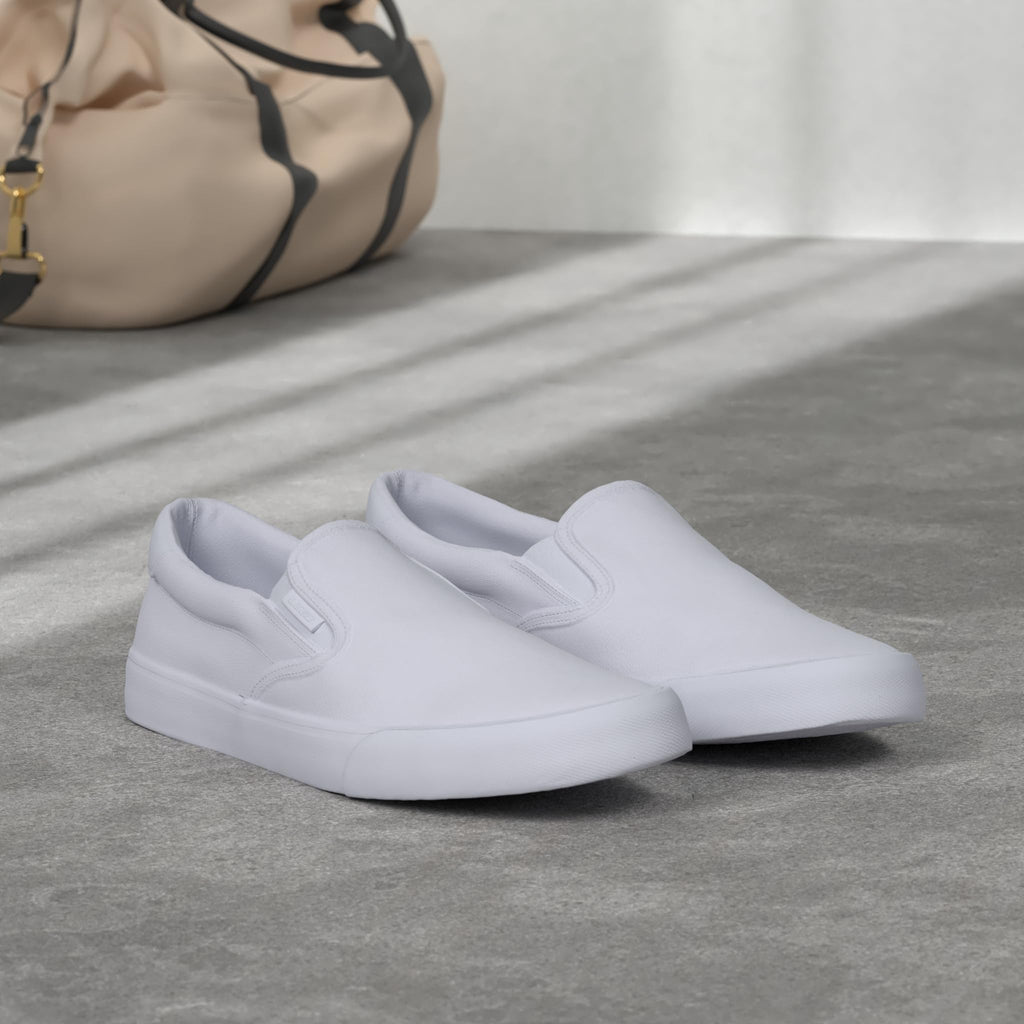 Lugz | Clipper Casual Sneakers for Men | Slip On Shoes For Men | Everyday Men Footwear, White, 10.5