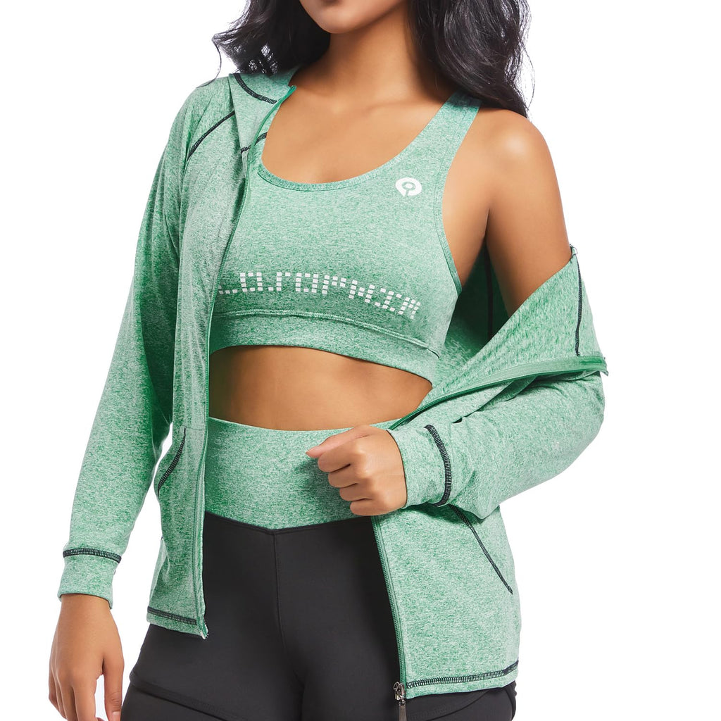 XPINYT Workout Sets for Women Clothes Tracksuit Sport Yoga Fitness Gym Tennis Exercise Workout Clothes Athletic Activewear Sets (Green 03, XL)