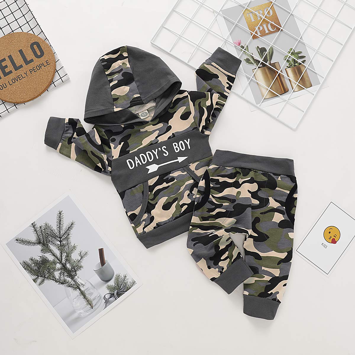 12-18 Month Baby Boy Clothes Fall Infant Camo Outfit Cute Graphic Hoodie Camoflage Pant Winter Clothing Sweat Suit Set 1 Year Old Boy Outfit