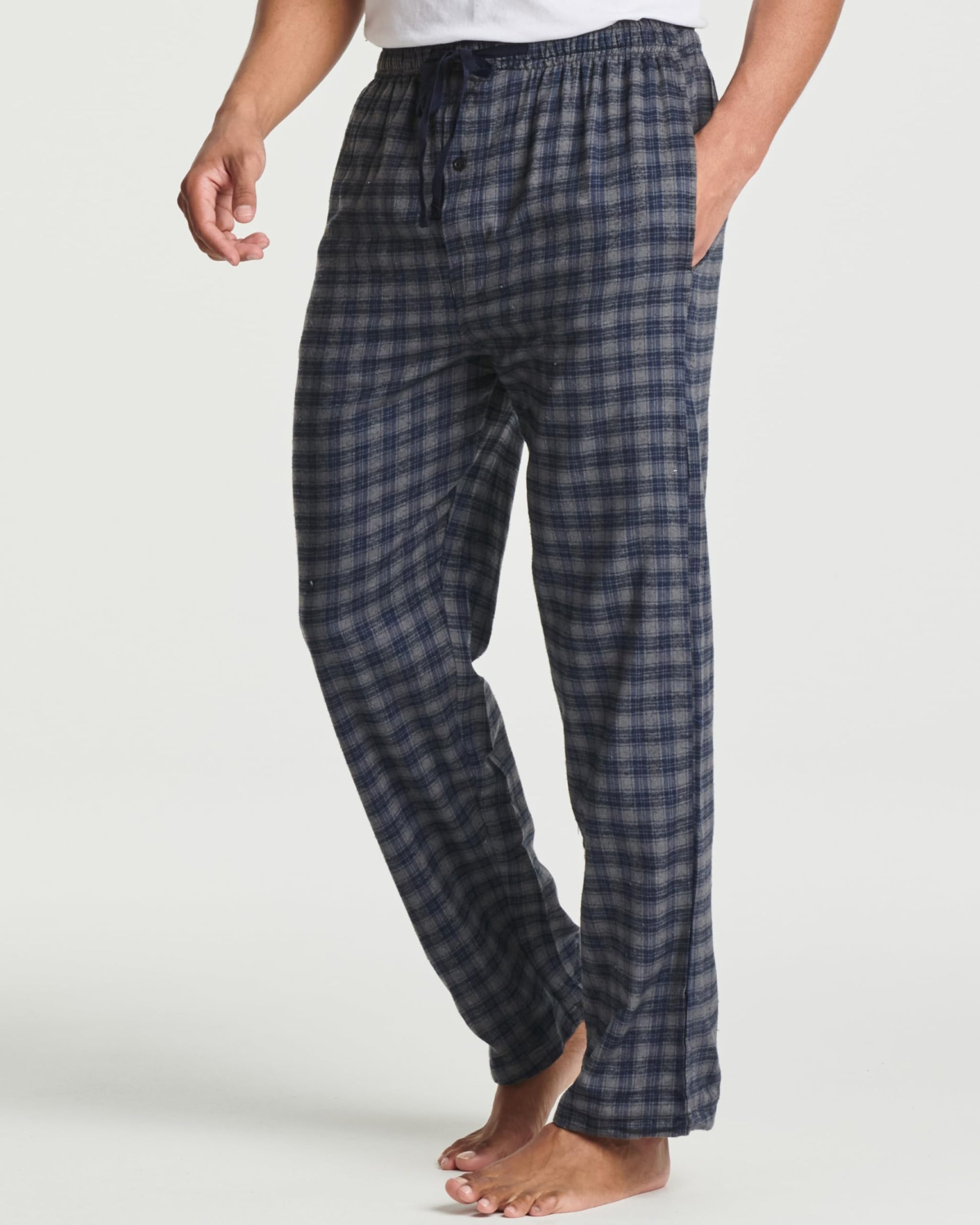 Real Essentials 3 Pack: Mens Pajama Pants Cotton Super Soft Pajamas Men Flannel Bottoms Fleece Buffalo Plaid Pj Gifts Lounge Pants Sleepwear Pijamas Hombres Essentials Woven,Set 8-XL