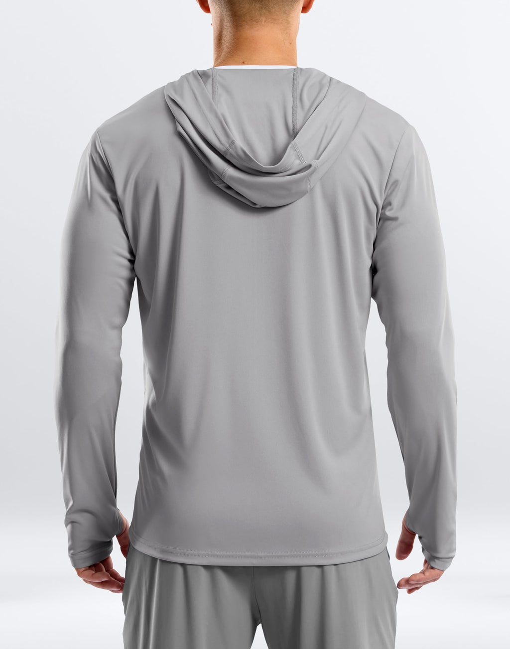 Men's UPF 50+ Sun Protection Hoodie Jacket Lightweight Full Zip Hoodies Long Sleeve Shirts for Men Hiking Fishing(Light Grey,XL)