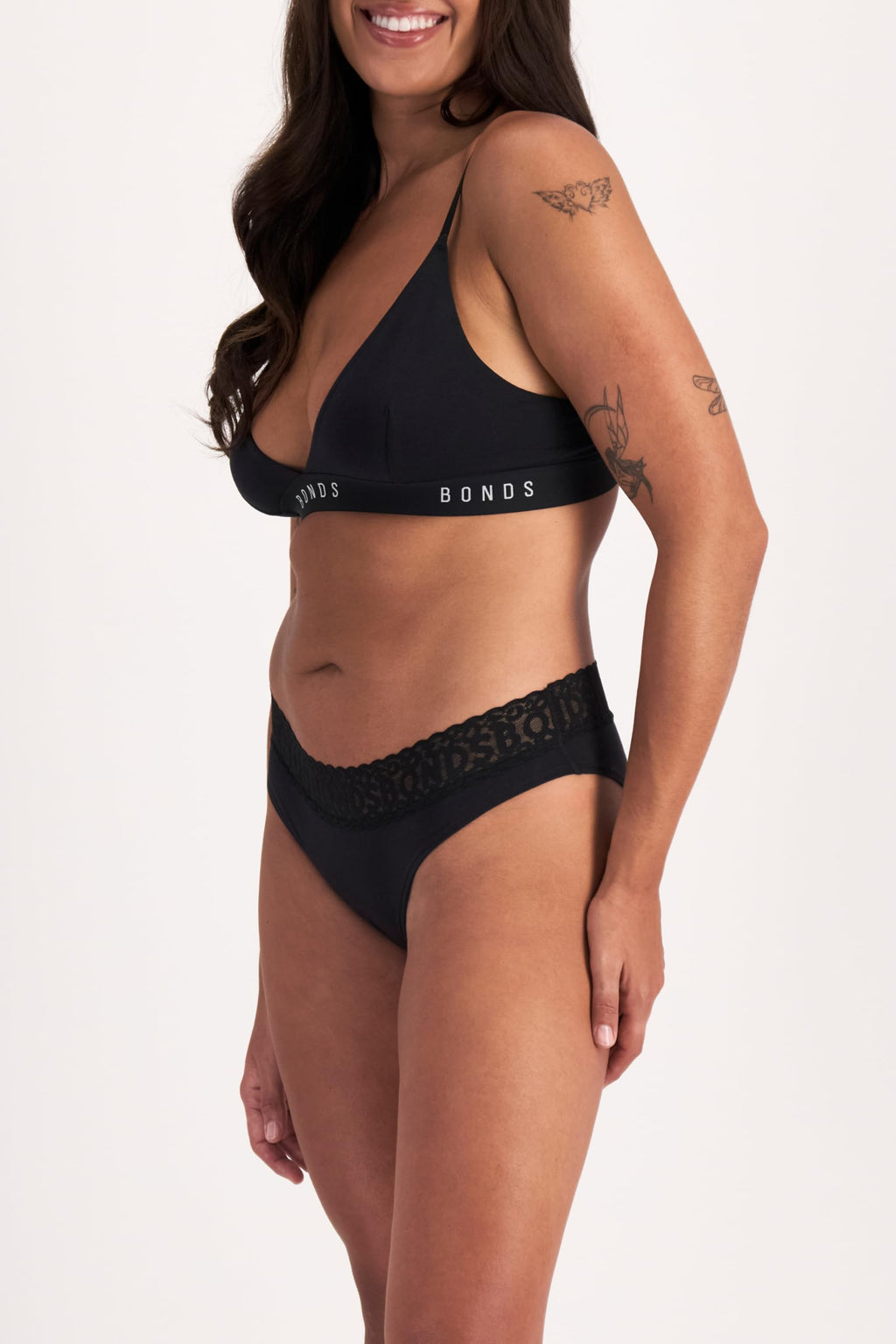 Bonds Women's Underwear Hipster Pack, Lace-Top Icons Hipster Panties for Women, Stretchy Cotton-Blend Underwear for Women, 3-Pack