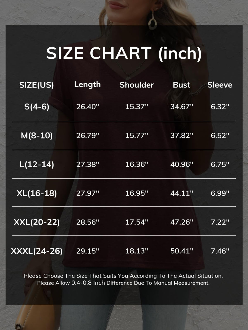 ATHMILE Womens T Shirts for Women Short Sleeve V Neck Basic Tees Tunic Tops Loose Fit Casual Summer Outfits Clothes Beach