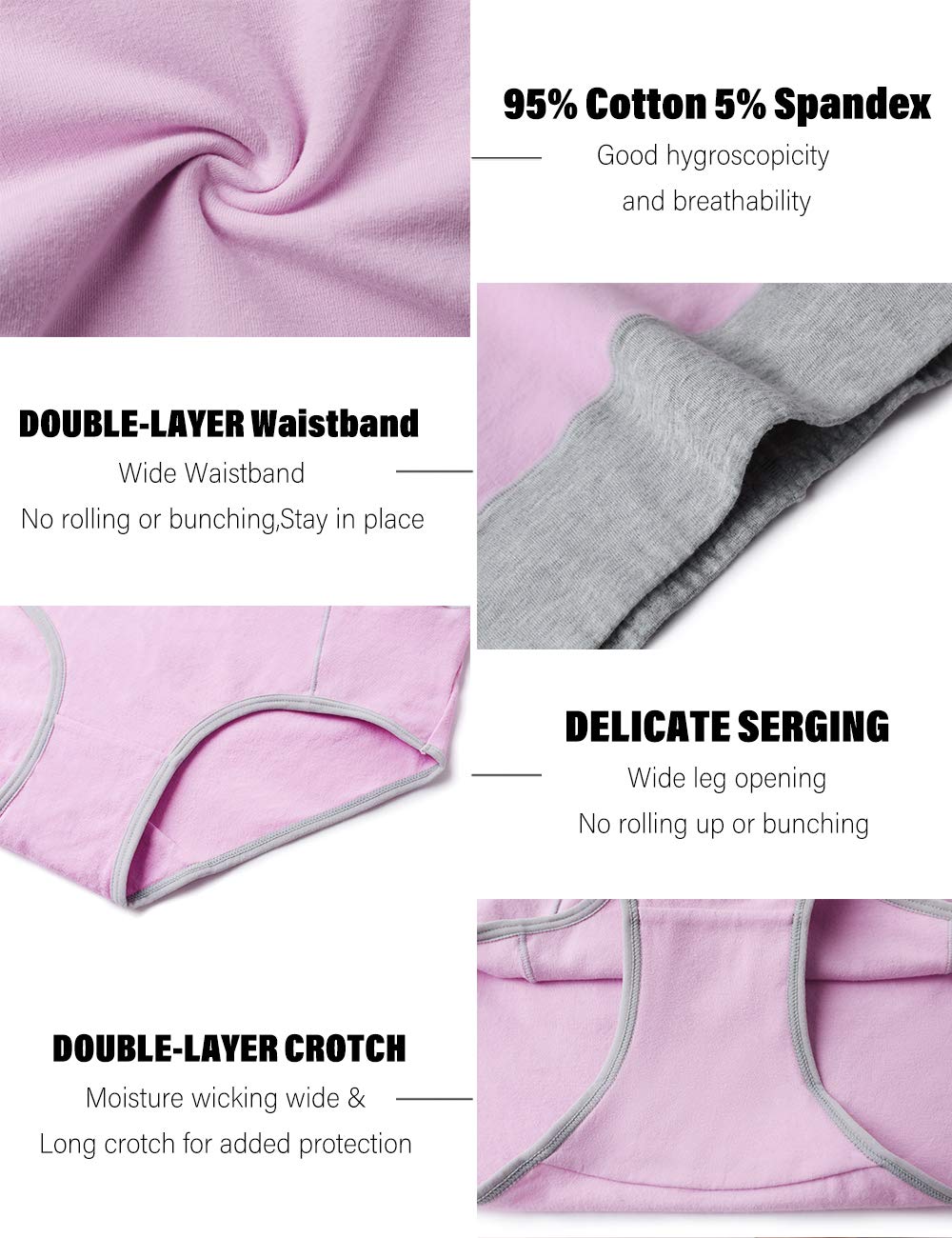 POKARLA Womens Cotton Underwear High Waist Full Coverage Briefs Soft Breathable Postpartum Panties Stretch Underpants Regular & Plus Size