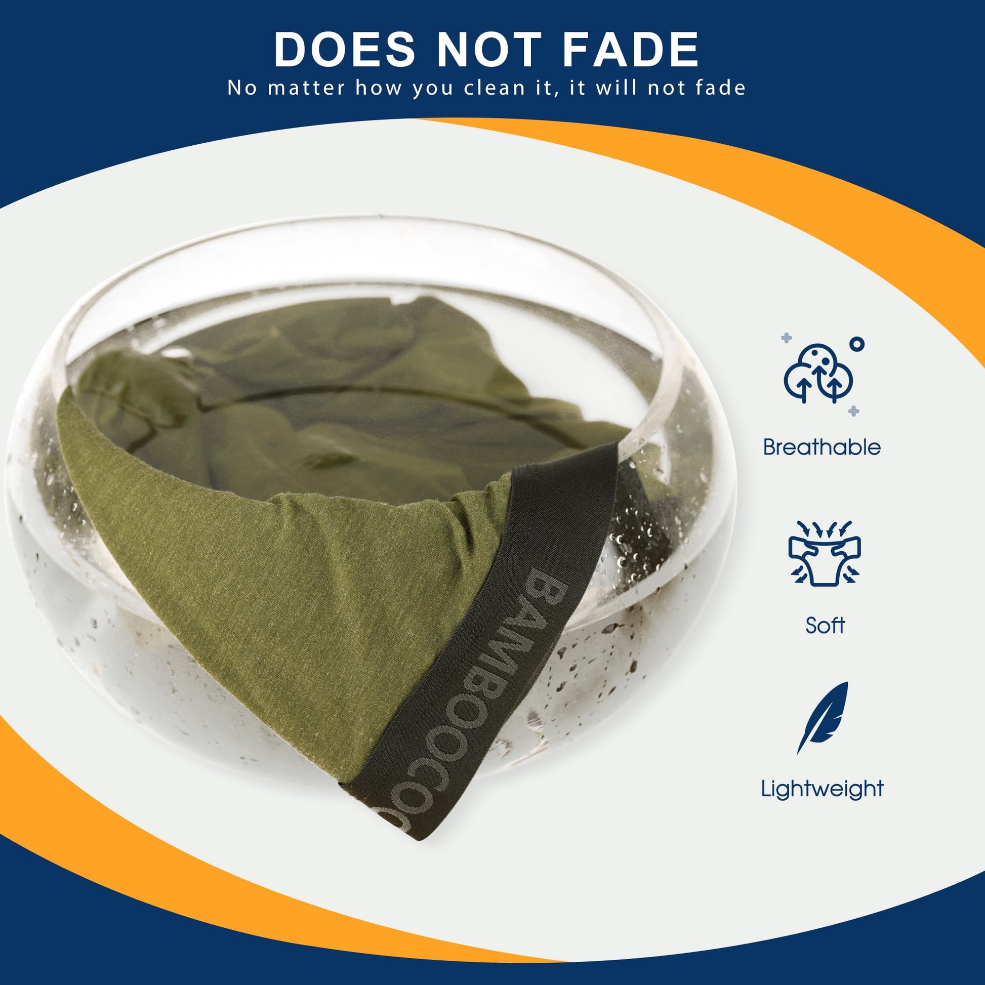 BAMBOO COOL Men's Underwear Breathable Boxer Briefs with Fly Moisture-Wicking Lightweight Underwear