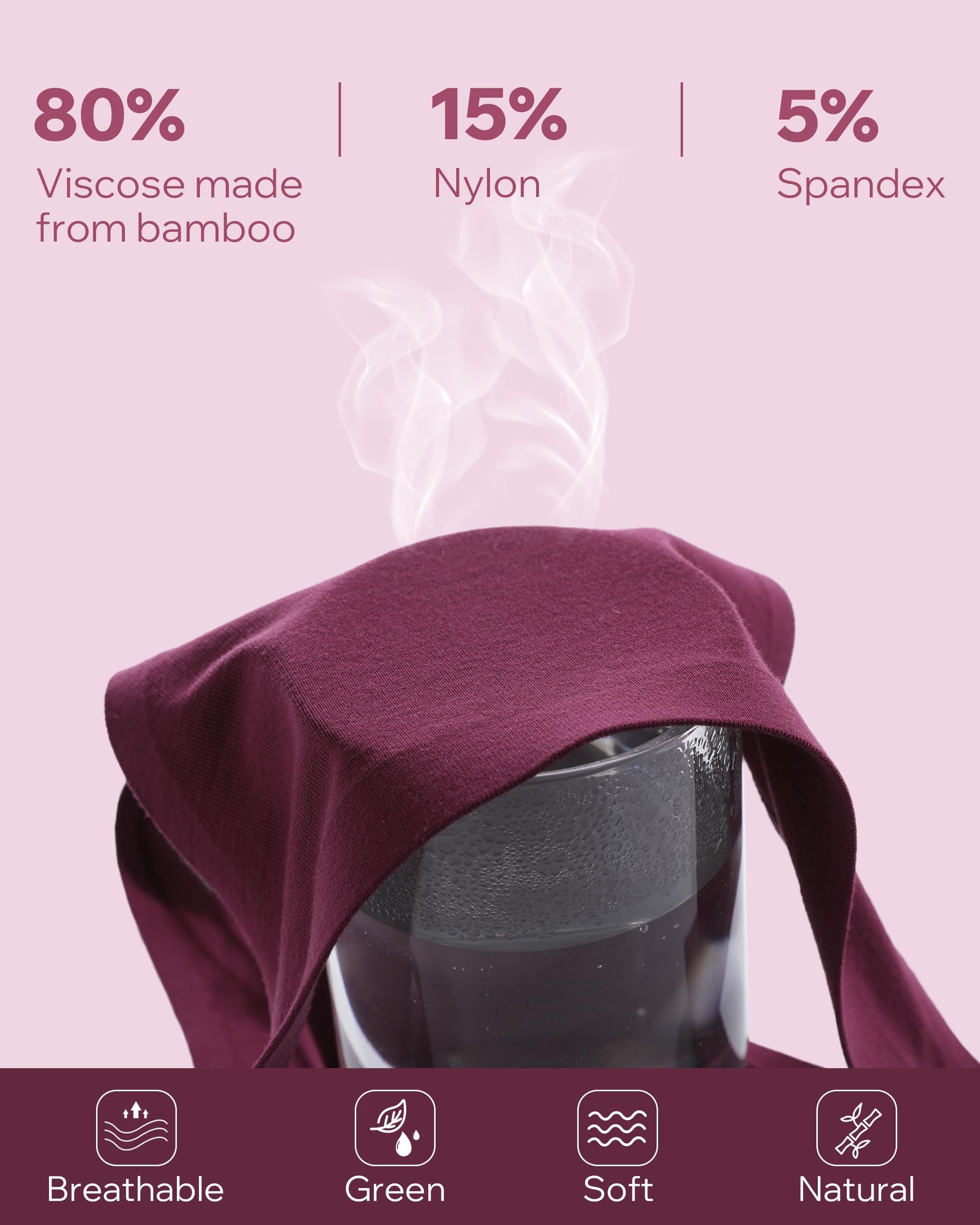 BAMBOO COOL Women's Thongs No Show Underwear Mid Waisted Seamless Pantie Tagless 6 Pack