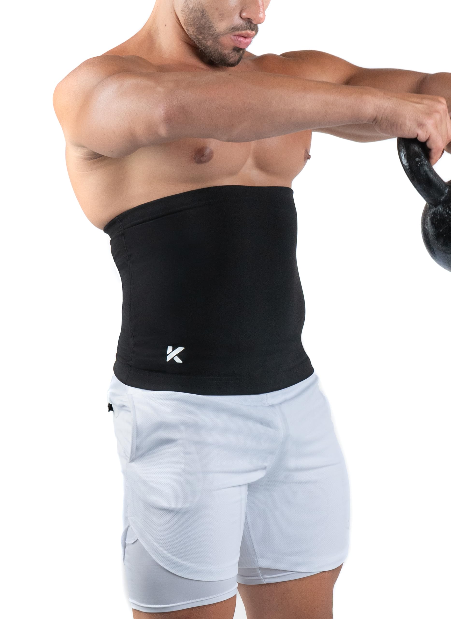 Kewlioo Men's Heat Trapping Waist Toner - Waist Trimmer Trainer Belt for Men - Comfortable & Discreet Waist Slimming Thermo Sauna Belt, Neoprene-Free Waist Cincher (Black, XL)