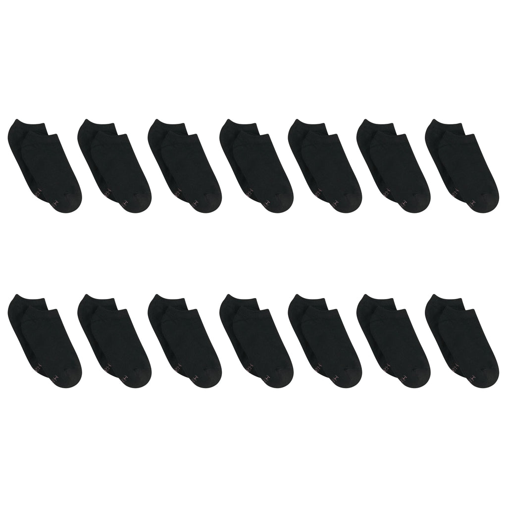 Hanes Women's Value, Show Soft Moisture-Wicking Socks, Available in 10 and 14-Packs, Black-14, 8-12