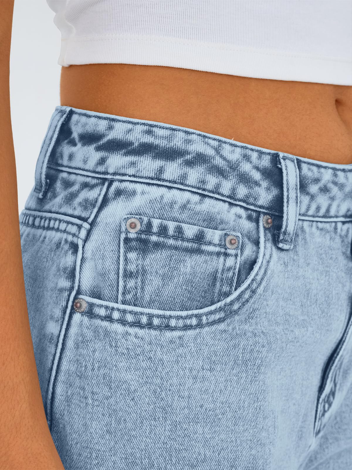 Trendy Queen Jeans for Women Wide Straight Leg High Waisted Stretchy Baggy Jeans Fashion Loose Denim Pants Fall Clothes 2025 SBlue 12