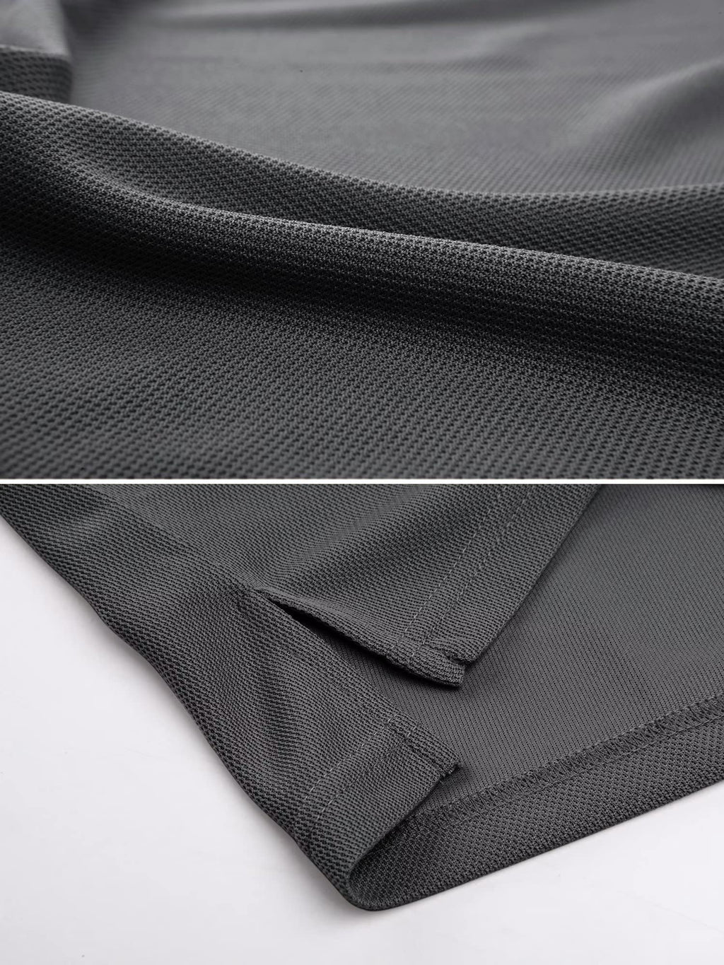 MAGCOMSEN Men's Polo Shirts Short Sleeve Golf Light Shirts Fishing Shirts Pique Tactical Shirts Grey XL