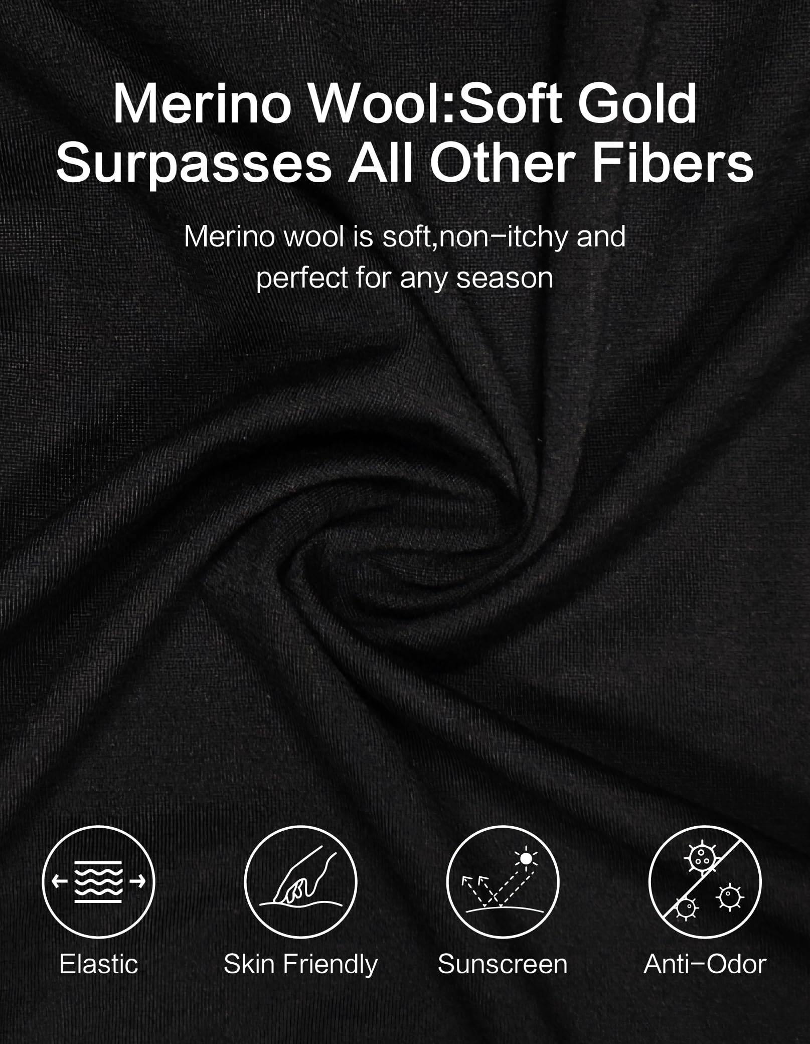 LEADHALO Merino Wool Mens Underwear, Mens Boxer Briefs Moisture Wicking Breathable with fly, Compression Boxers for Man for Athletic Sport Workout 3 Pack M