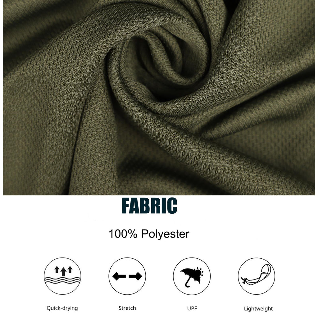 Mens Active Athletic T-Shirts Set Long Sleeve Sun Protective Quick Dry Hoodies Shirt 5 Pack M