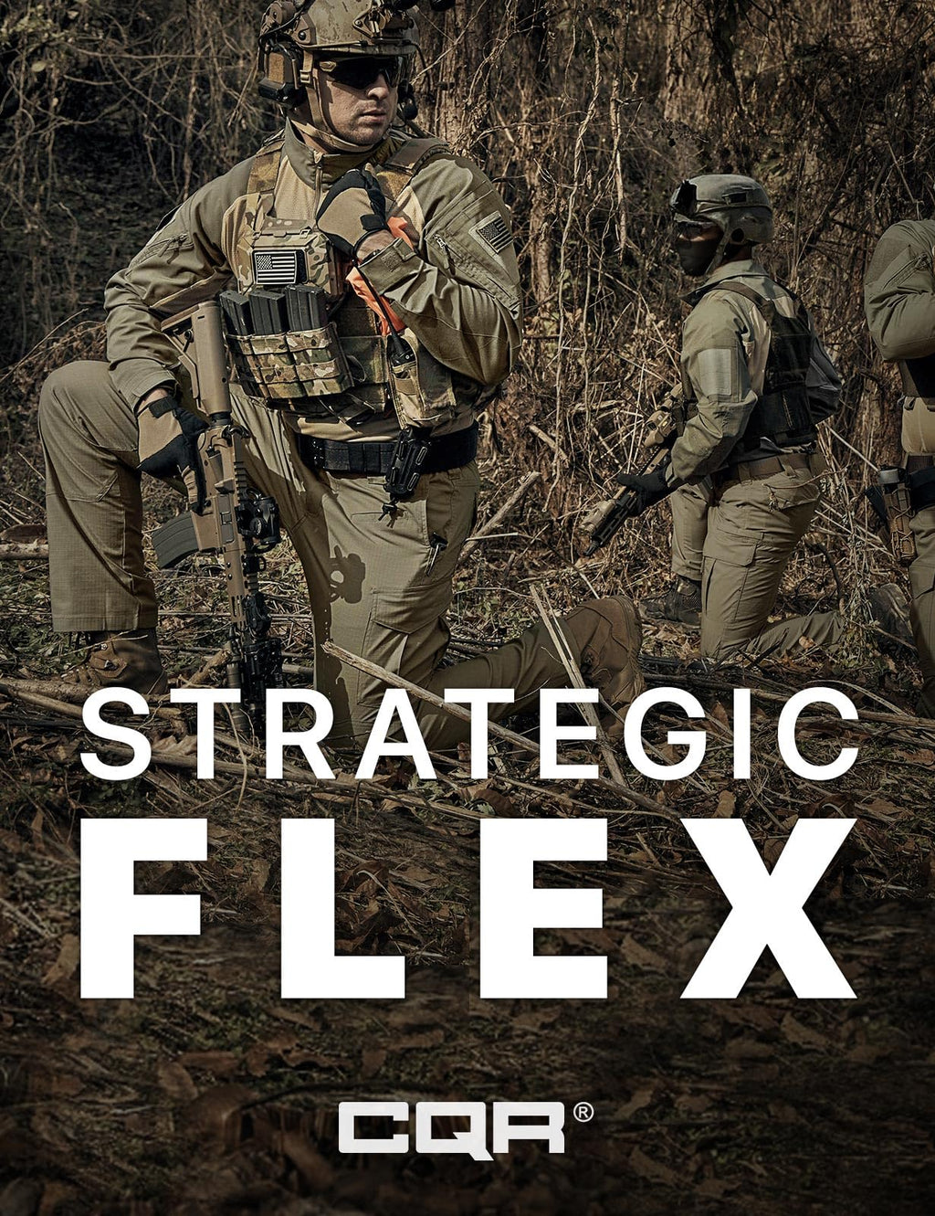 CQR Men's Flex Ripstop Tactical Pants, Water Resistant Stretch Cargo Pants, Lightweight EDC Hiking Work Pants, Marauder Soil Green, 34W x 32L