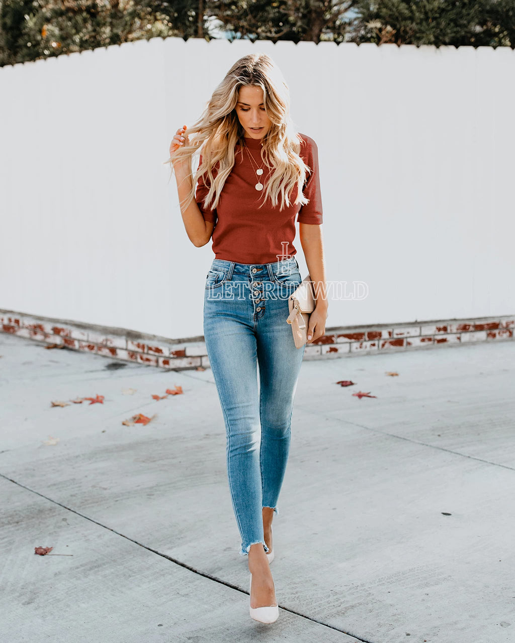 LETSRUNWILD Business Casual Tops for Women Dressy Cute Tops Mock Turtleneck Tshirts Shirts Le/Marrakesh-M