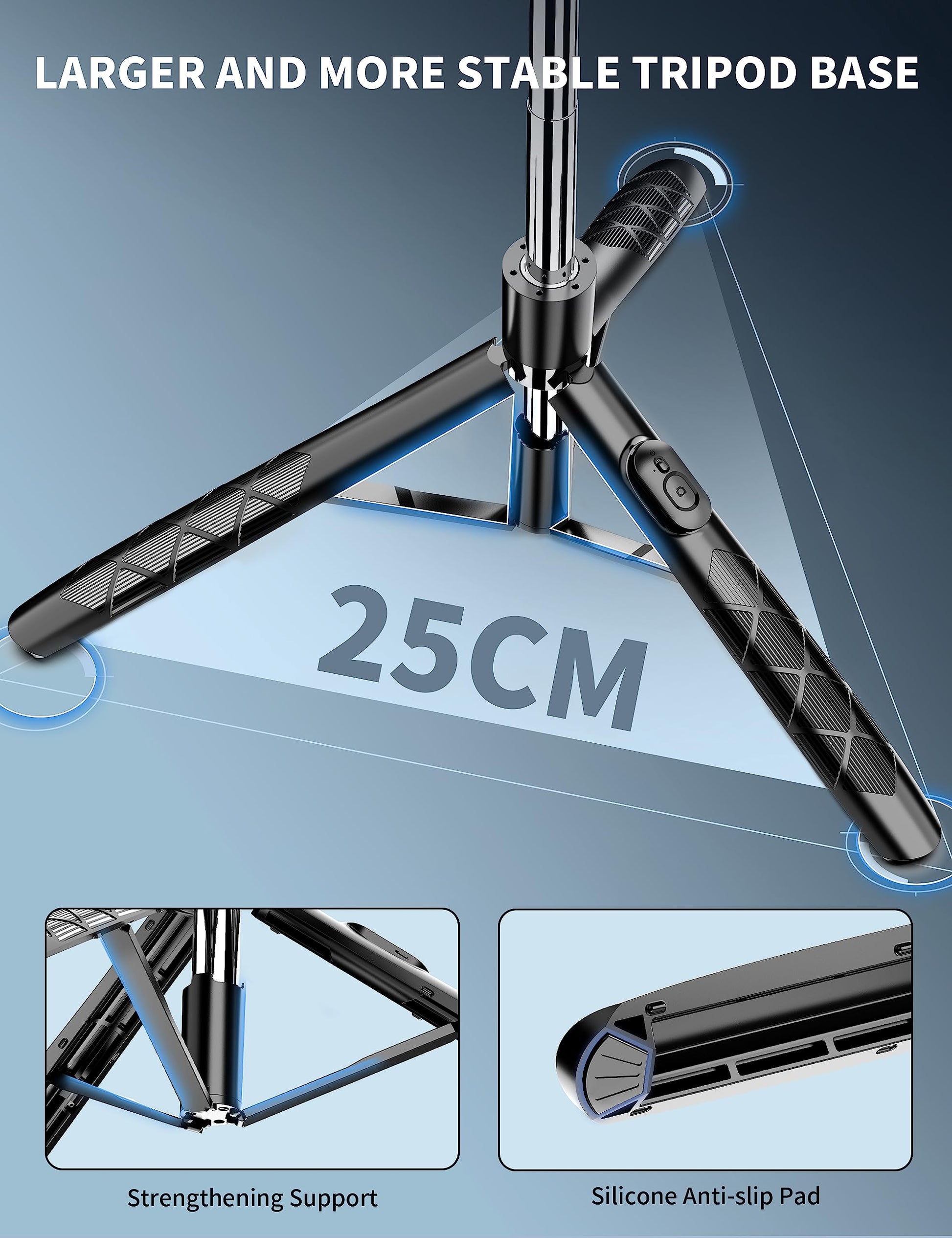 71" Phone Tripod & Selfie Stick, All in One Extendable Cell Phone Tripod with Wireless Remote, Tripods Stand for iPhone & Travel Selfie Stick 360° Rotation Compatible with iPhone Android, Camera