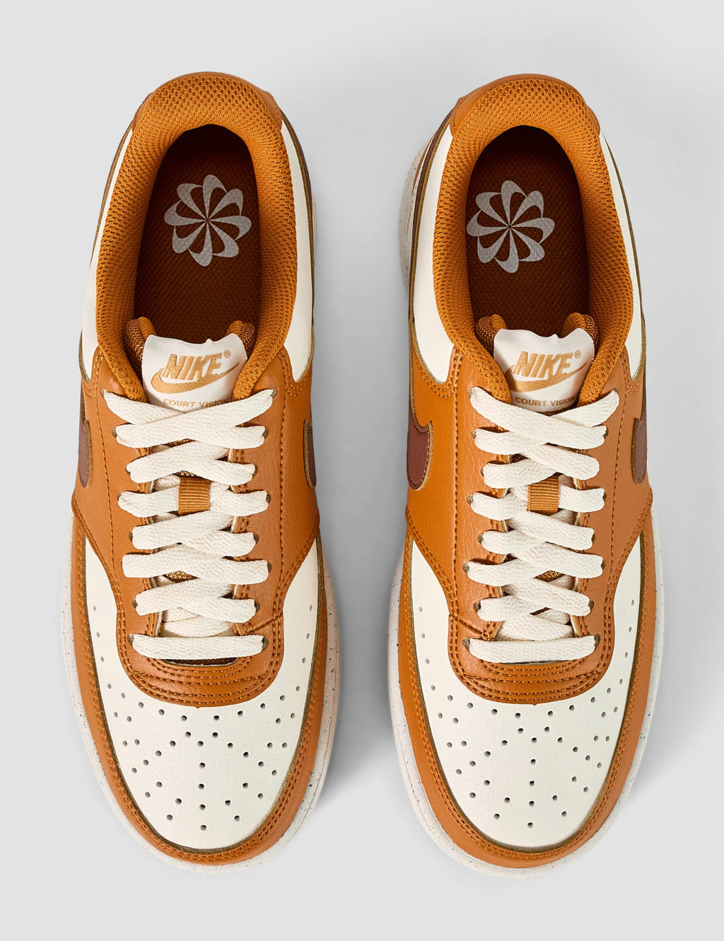 Nike Women's Court Vision Low Next Nature Sneaker, Desert Ochre/Fauna Brown/Pale Ivory, 9