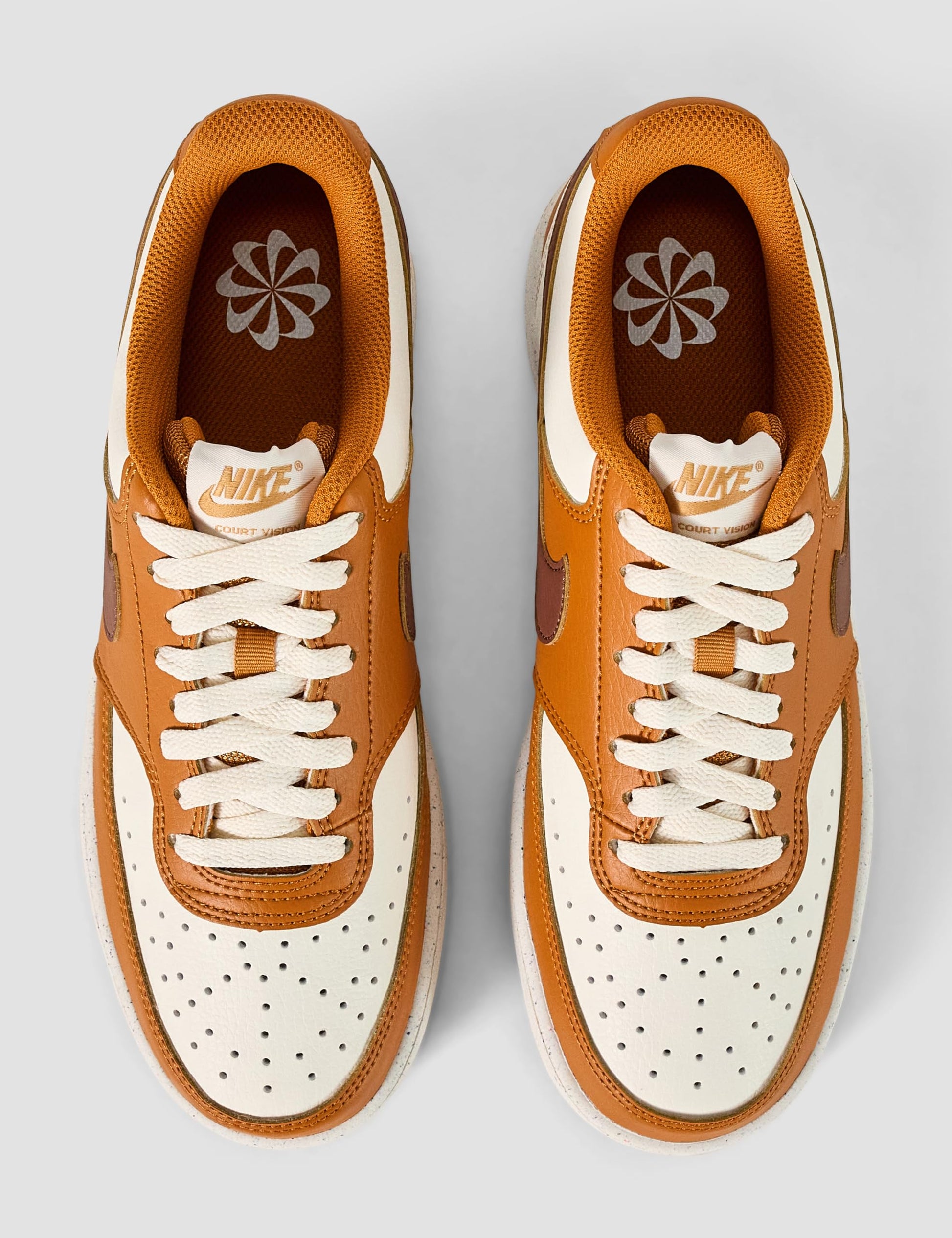 Nike Women's Court Vision Low Next Nature Sneaker, Desert Ochre/Fauna Brown/Pale Ivory, 9