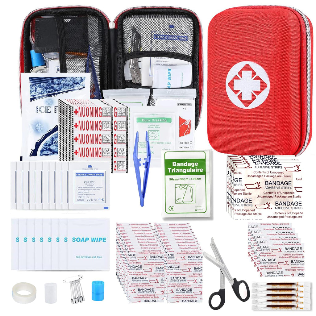 276PCS First Aid Kit Home Car Camping Hiking Emergency Supplies Small Compact Lovely Bag for School Outdoor, Basic Outdoor Essentials Survival Kit for Travel AMORNING