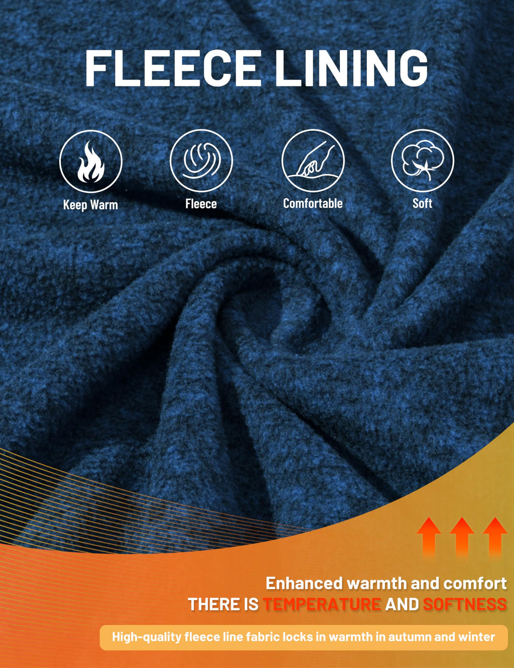 TACVASEN Mens Fleece Jacket for Pullover Lightweight Sweaters Zip Up Warm Jackets Casual Stylish Blue, L