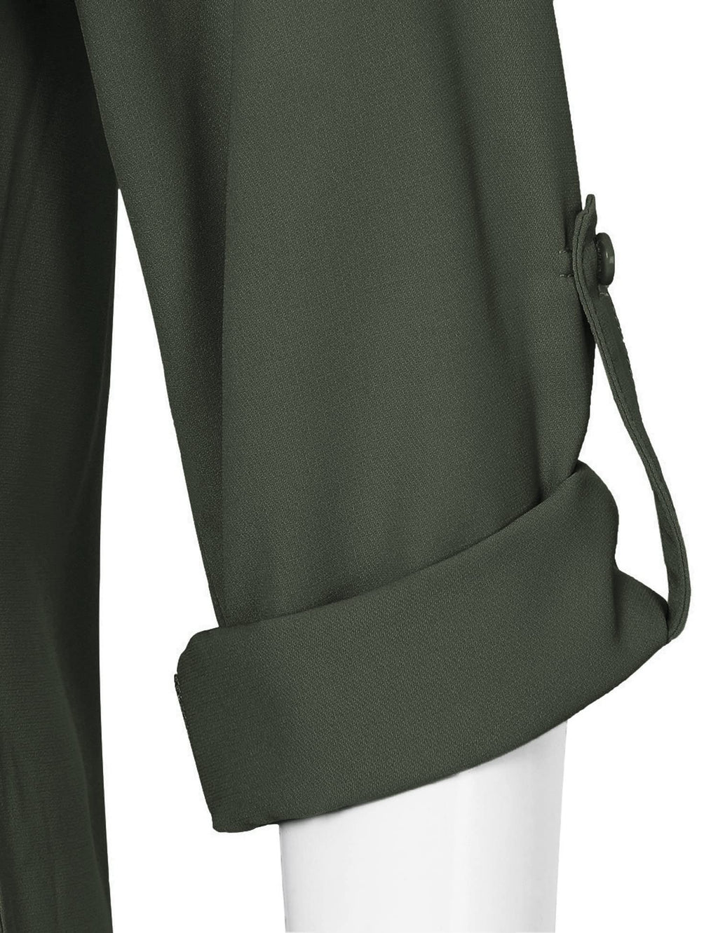 Timeson Blouses for Women,Women's Dress Shirts 3/4 Sleeve Tunics Tops for Women Business Casual Attire Chiffon Tops Ladies V Neck Professional Shirts Armygreen