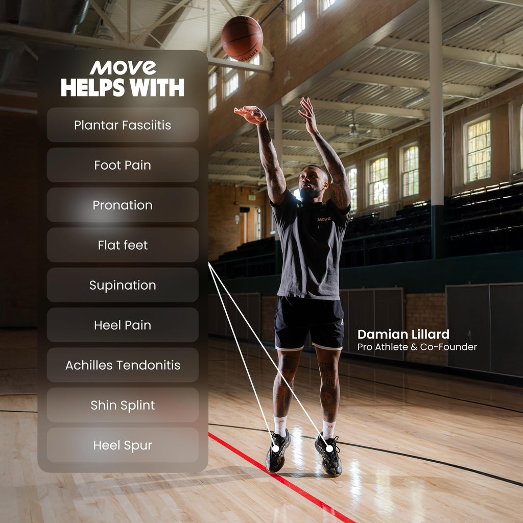 MOVE Game Day Pro- Ultimate Performance Sports Insoles for Basketball, Volleyball, Football, Tennis, Athletics, Baseball, Running, and Active Lifestyle. Extra Shock Absorption (M 9-9.5/WM 10.5-11)