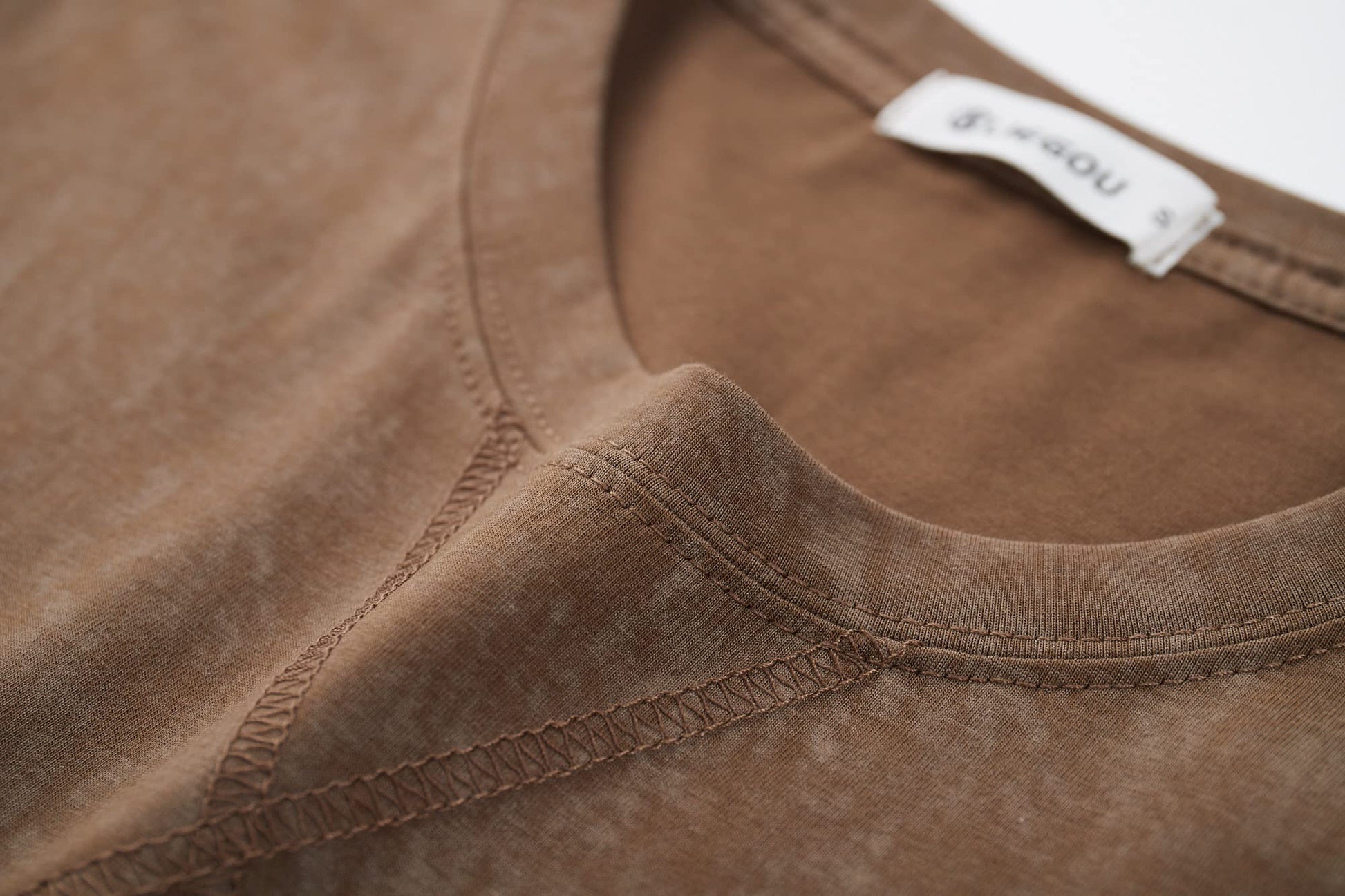 KLIEGOU Men's T-Shirts - Elasticity Cotton Crew Neck Tees 2166 Khaki XXL