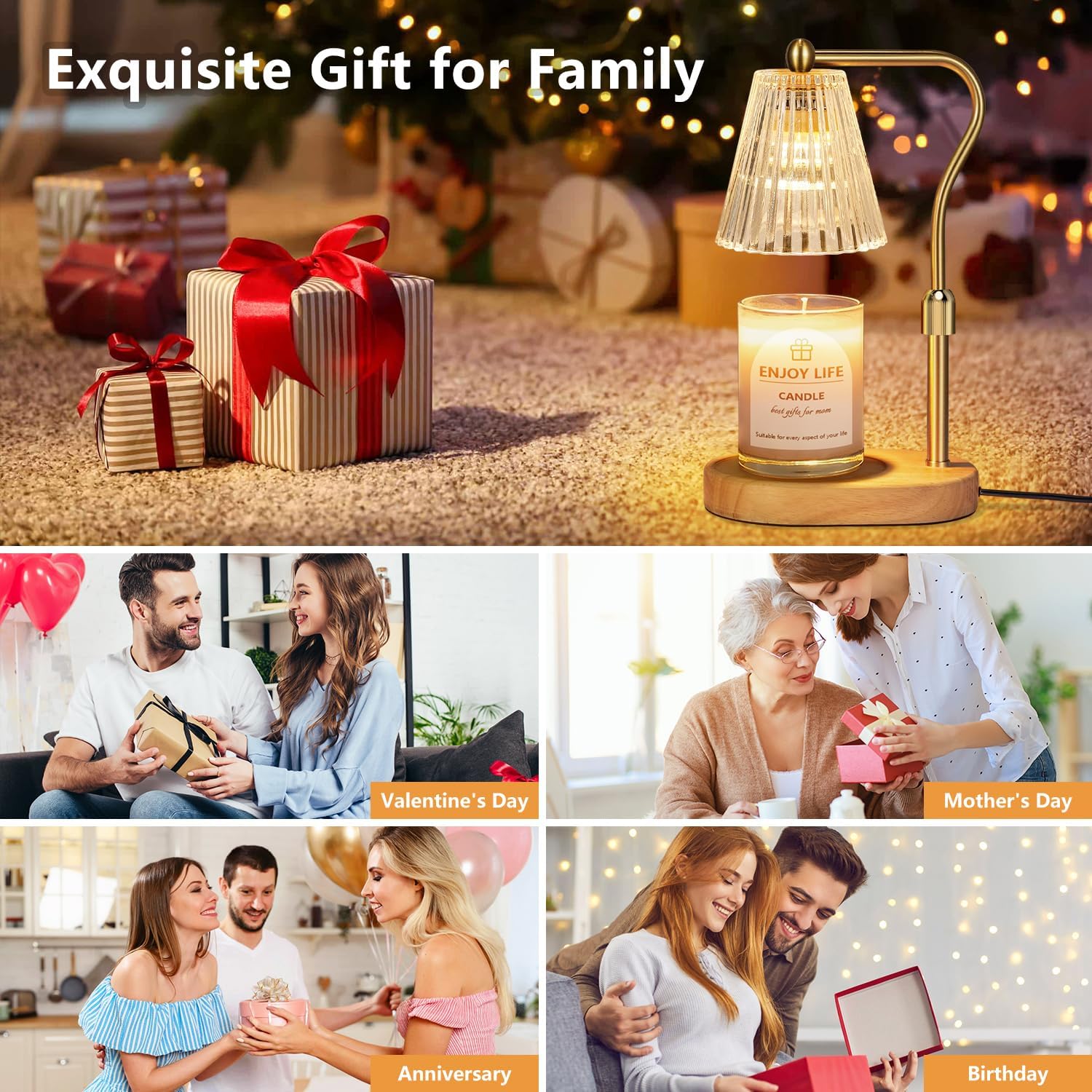 seenlast Candle Warmer Lamp with Timer Dimmer Adjustable Height for New Home Bedroom,Mothers Day Gifts,Vintage Home Decor for Scented Jar