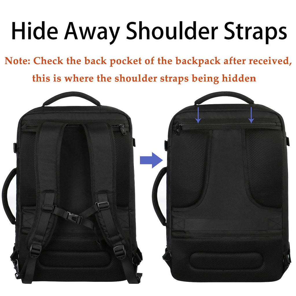 MATEIN Carry on Backpack, Extra Large Travel Backpack Expandable Airplane Approved Weekender Bag for Men and Women, Water Resistant Lightweight Daypack for Flight 40L, Black